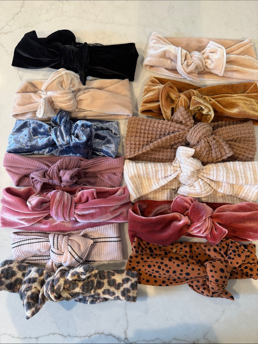 Kids Velvet & Knit Knot Headbands - Multi Color Pack